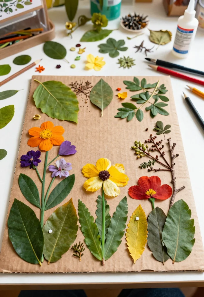 21 Incredible Kids Crafts That Will Spark Your Child's Imagination! - 2. DIY Nature Collage 1