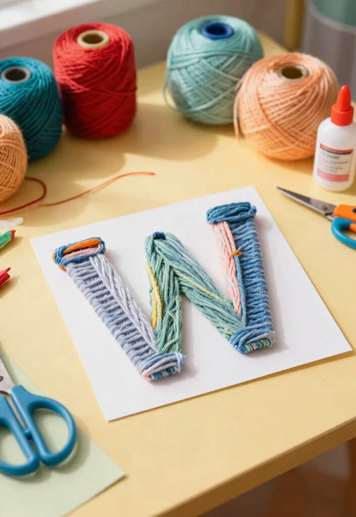 21 Incredible Kids Crafts That Will Spark Your Child's Imagination! - 6. Yarn Wrapped Letters 1
