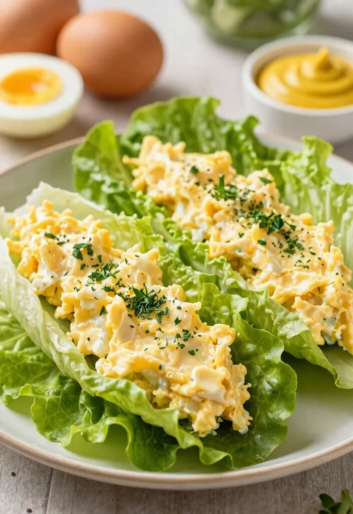25 Easy Healthy Meal Prep Ideas for the Perfect Week Ahead (Wait Until You See #12!) - 14. Egg Salad Lettuce Wraps 1