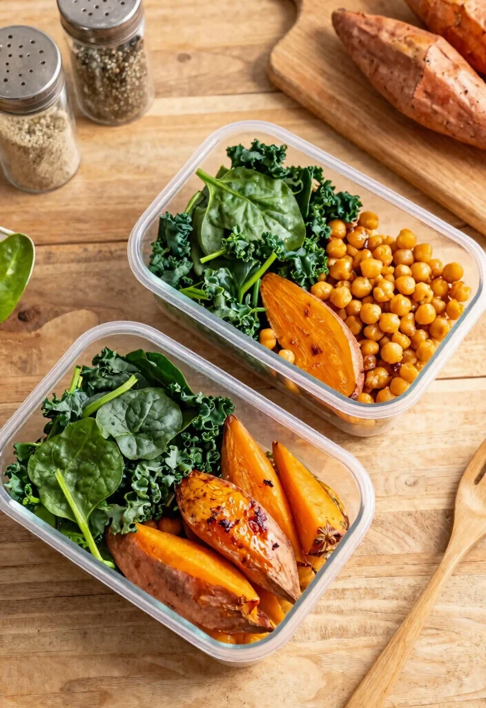 25 Easy Healthy Meal Prep Ideas for the Perfect Week Ahead (Wait Until You See #12!) - 2. Sweet Potato and Chickpea Bowls 1