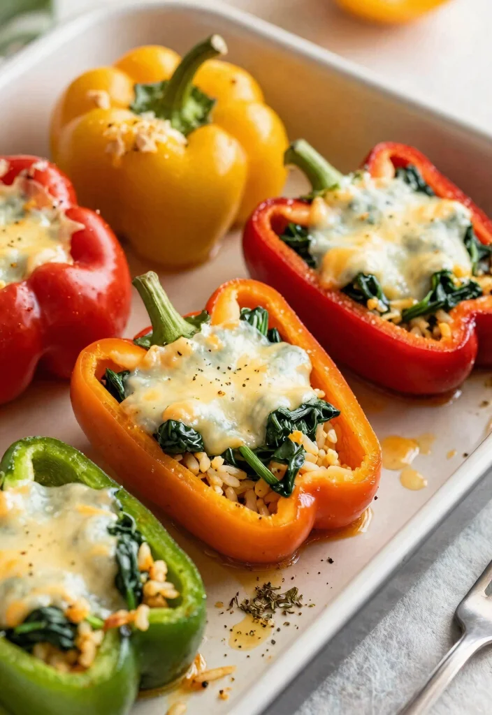 25 Easy Recipes That Make Healthy Eating a Breeze (Don't Miss #17!) - 7. Spinach and Cheese Stuffed Peppers 1