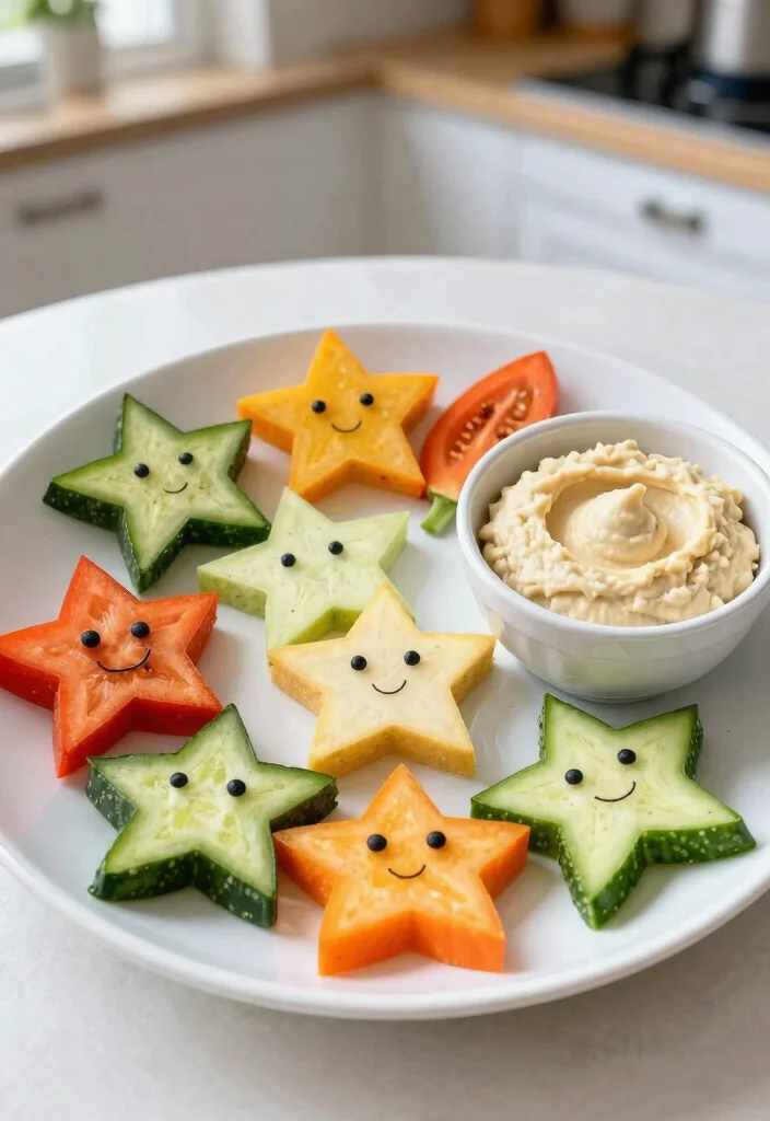 25 Fun Toddler Treats That Are So Easy You’ll Want to Make Them Every Day! - 10. Veggie Stars with Hummus 1