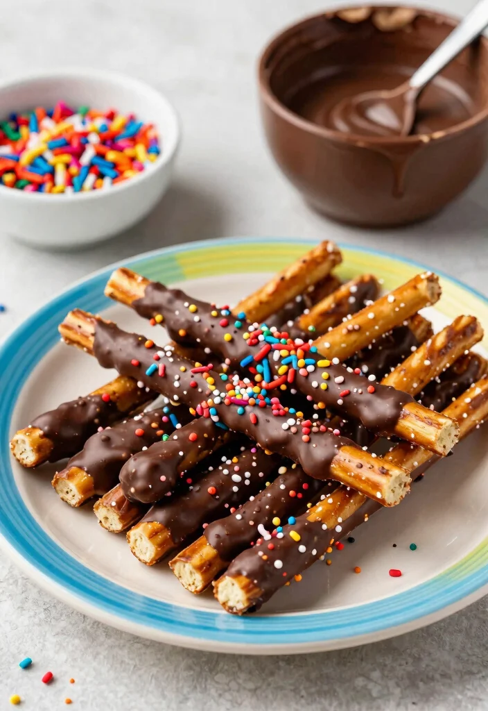 25 Fun Toddler Treats That Are So Easy You’ll Want to Make Them Every Day! - 11. Chocolate-Dipped Pretzel Rods 1