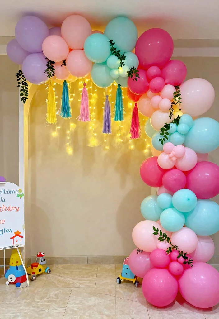 12 Balloon Decor Ideas for First Birthday Parties That Will Leave Everyone Speechless (Warning: #6 Is Epic!) - 1. Balloon Garland Arch 1