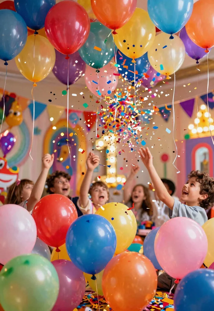 12 Balloon Decor Ideas for First Birthday Parties That Will Leave Everyone Speechless (Warning: #6 Is Epic!) - 10. Balloon Confetti Releases 1