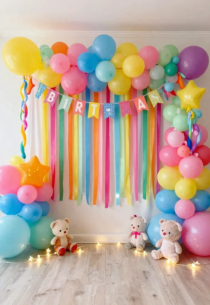 12 Balloon Decor Ideas for First Birthday Parties That Will Leave Everyone Speechless (Warning: #6 Is Epic!) - 4. Balloon Backdrop for Photos 1