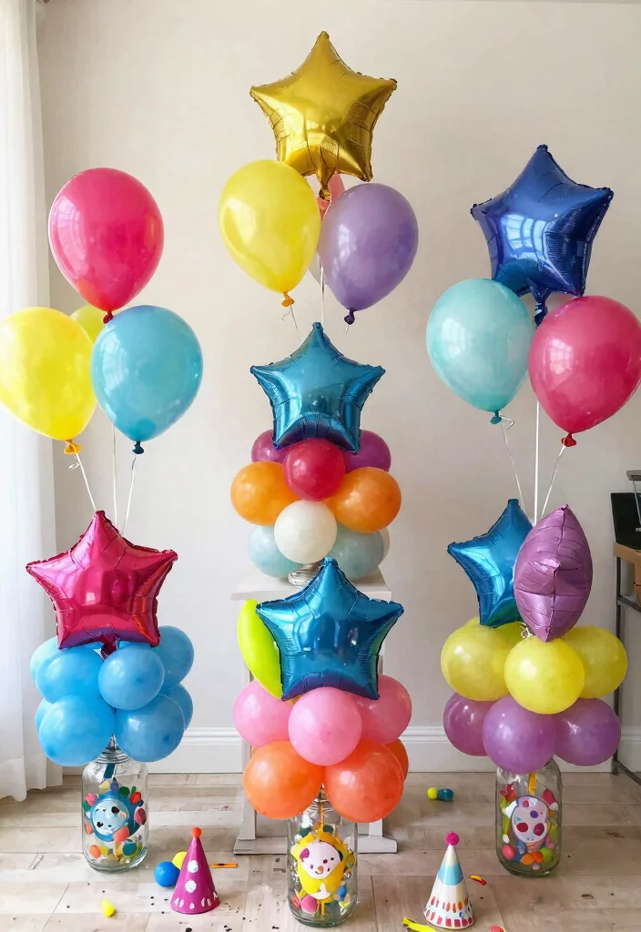 12 Balloon Decor Ideas for First Birthday Parties That Will Leave Everyone Speechless (Warning: #6 Is Epic!) - 7. Balloon Bouquets 1