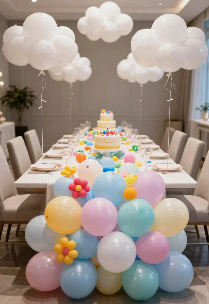 12 Balloon Decor Ideas for First Birthday Parties That Will Leave Everyone Speechless (Warning: #6 Is Epic!) - 8. Balloon Table Runner 1