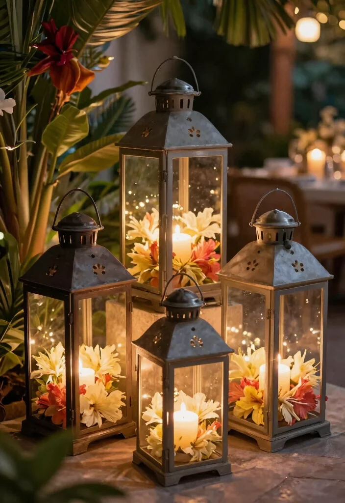 15 Gorgeous Hibiscus Flower Arrangements for a Birthday Party That Will Dazzle Everyone! - 14. Hibiscus Lanterns for Evening Parties 1