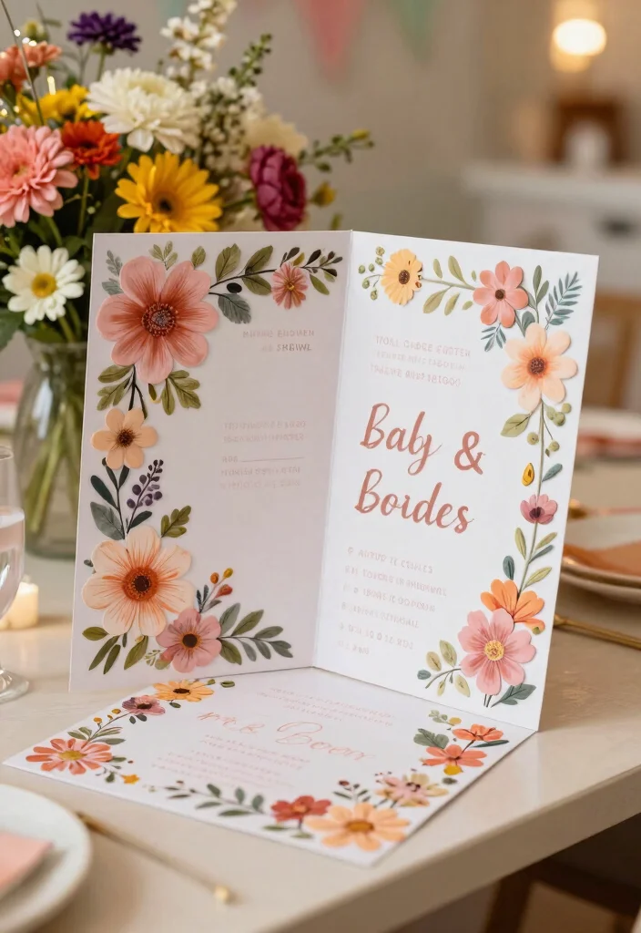 16 Beautiful Floral Baby Shower Invitations That Are Bloomin’ Perfect! - 13. Floral Pop-Up Invitation 1