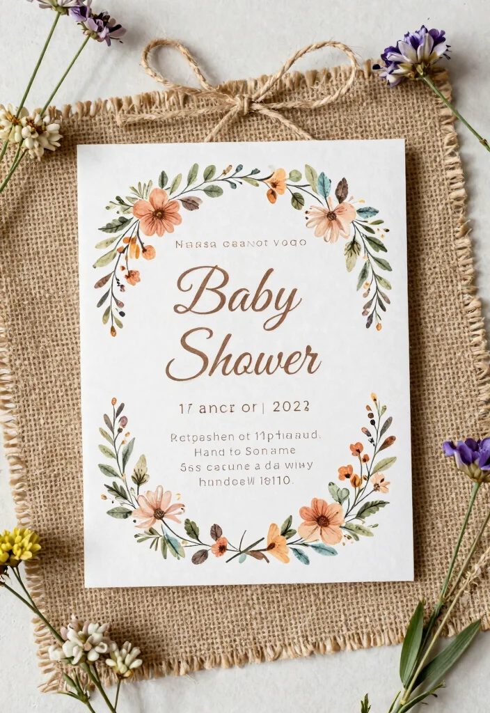 16 Beautiful Floral Baby Shower Invitations That Are Bloomin’ Perfect! - 2. Rustic Floral Invitation 1
