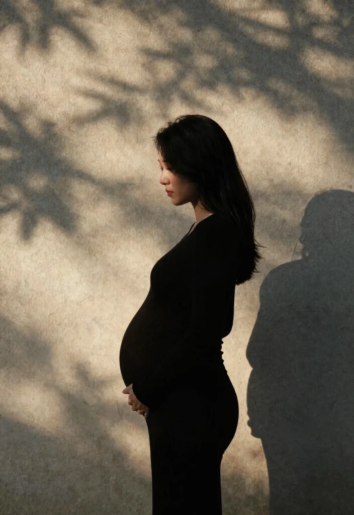 20 Stunning Outdoor Pregnancy Photoshoot Ideas That Will Take Your Breath Away! - 13. Shadow Play 1
