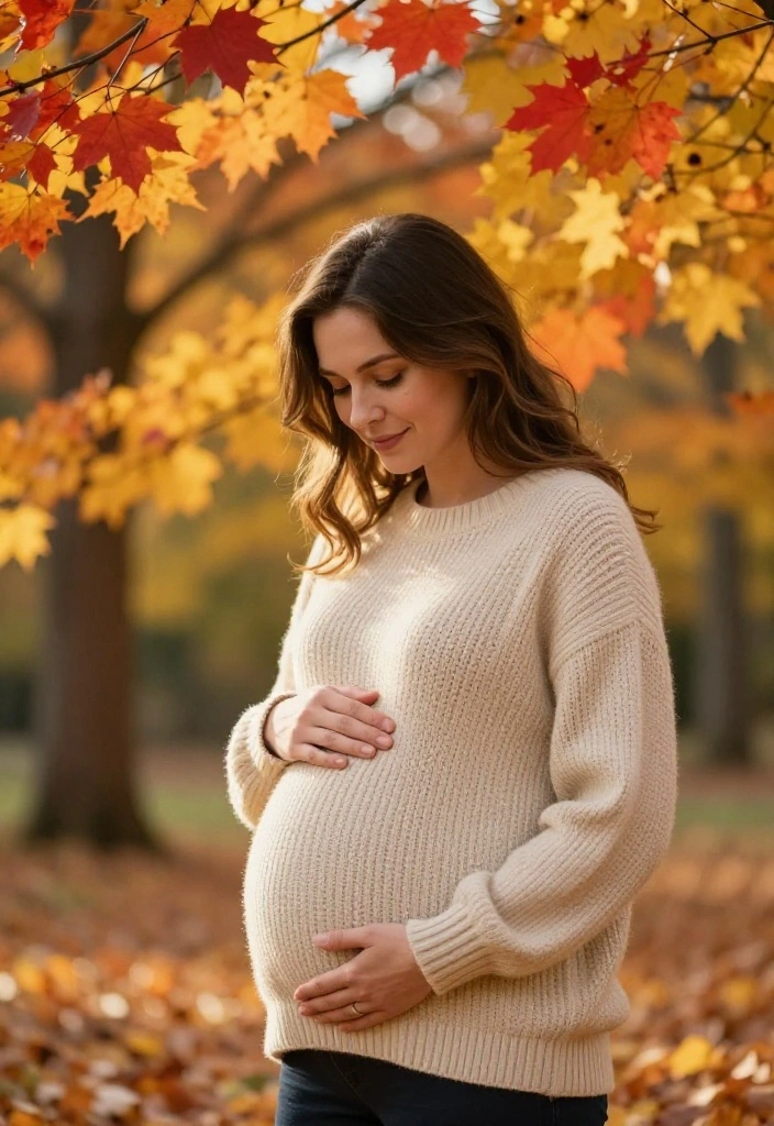 20 Stunning Outdoor Pregnancy Photoshoot Ideas That Will Take Your Breath Away! - 14. Seasonal Settings 1