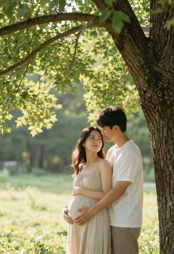 20 Stunning Outdoor Pregnancy Photoshoot Ideas That Will Take Your Breath Away! - 18. Loving Embrace 1