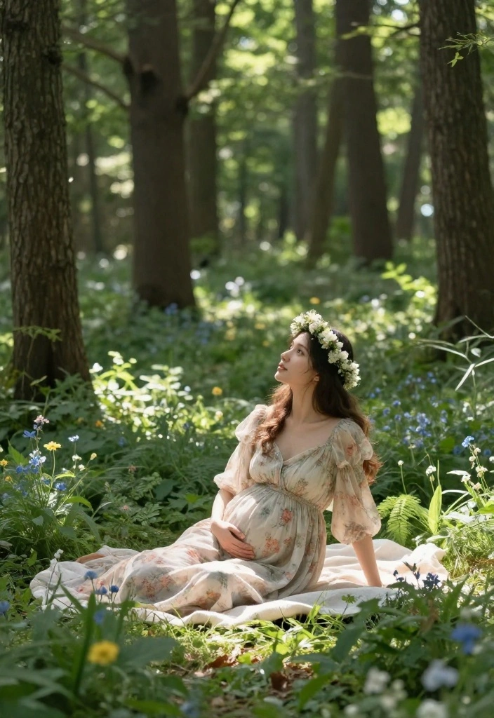20 Stunning Outdoor Pregnancy Photoshoot Ideas That Will Take Your Breath Away! - 2. Forest Bliss 1