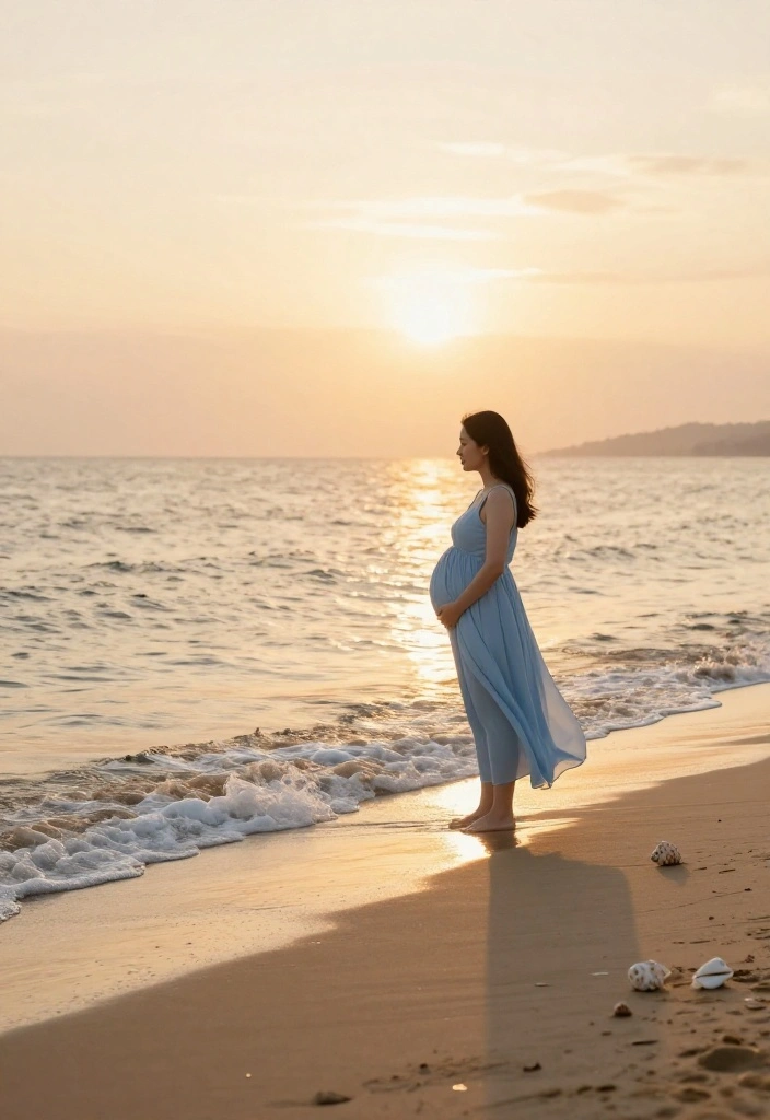20 Stunning Outdoor Pregnancy Photoshoot Ideas That Will Take Your Breath Away! - 3. Beachside Bliss 1