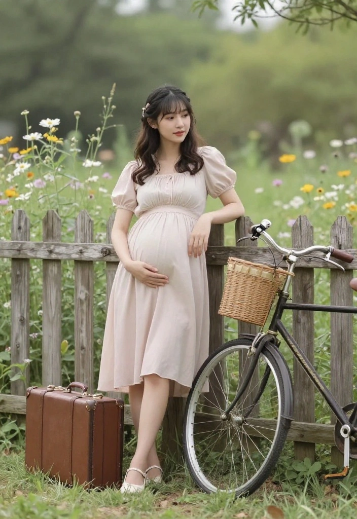 20 Stunning Outdoor Pregnancy Photoshoot Ideas That Will Take Your Breath Away! - 8. Vintage Vibes 1
