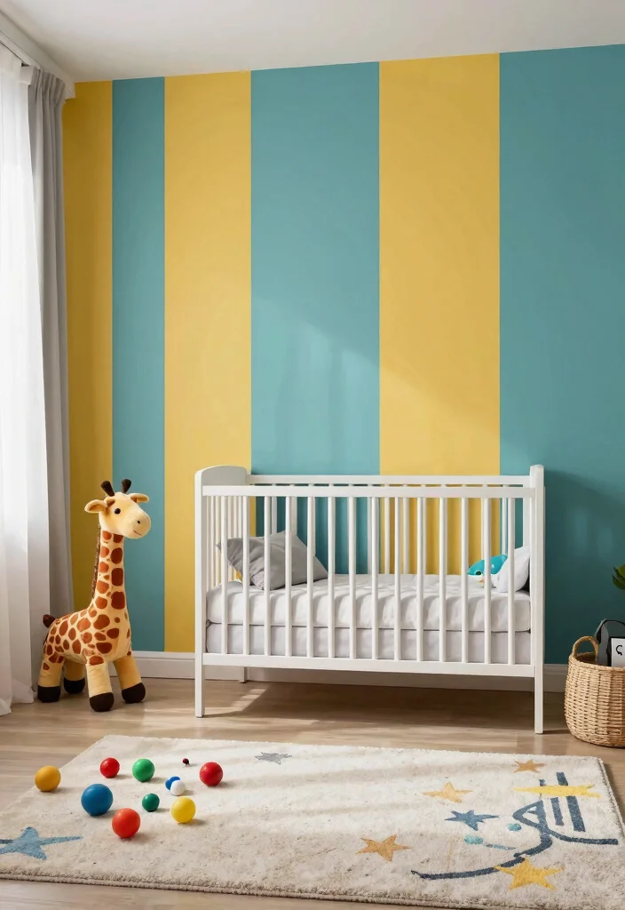 21 Stylish Baby Nursery Decor Ideas That'll Make You Want to Redecorate (Don’t Miss #5!) - 11. Colorful Accent Walls 1