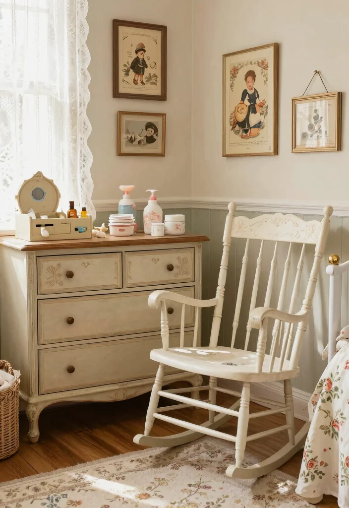 21 Stylish Baby Nursery Decor Ideas That'll Make You Want to Redecorate (Don’t Miss #5!) - 12. Vintage Touches 1