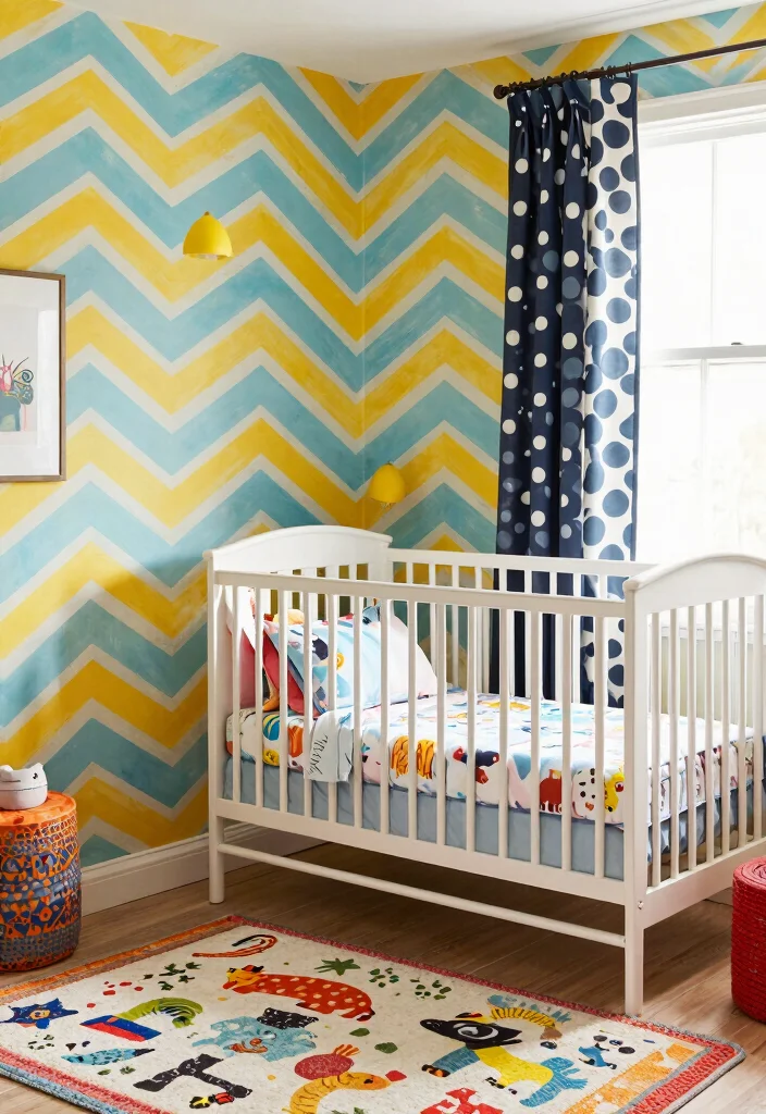 21 Stylish Baby Nursery Decor Ideas That'll Make You Want to Redecorate (Don’t Miss #5!) - 13. Bold Patterns and Prints 1