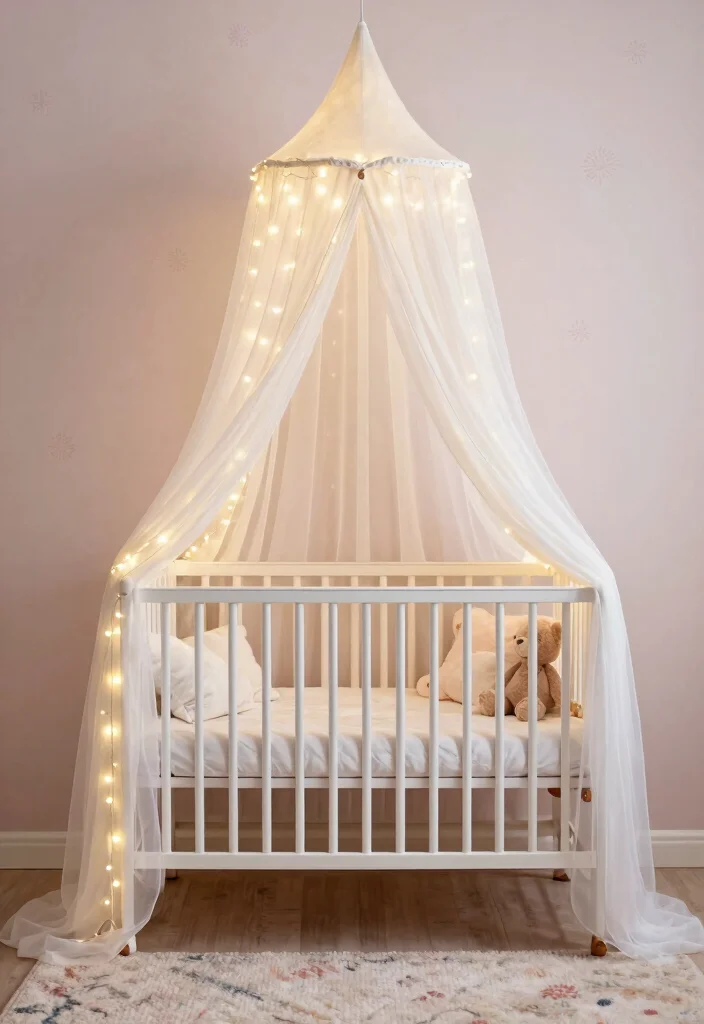 21 Stylish Baby Nursery Decor Ideas That'll Make You Want to Redecorate (Don’t Miss #5!) - 2. Dreamy Crib Canopy 1