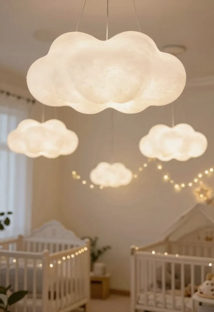 21 Stylish Baby Nursery Decor Ideas That'll Make You Want to Redecorate (Don’t Miss #5!) - 20. Ethereal Lighting Elements 1