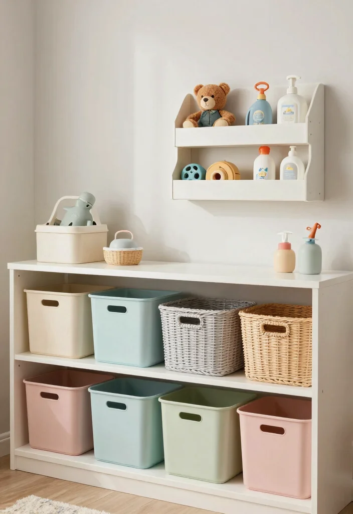 21 Stylish Baby Nursery Decor Ideas That'll Make You Want to Redecorate (Don’t Miss #5!) - 21. De-clutter with Style 1