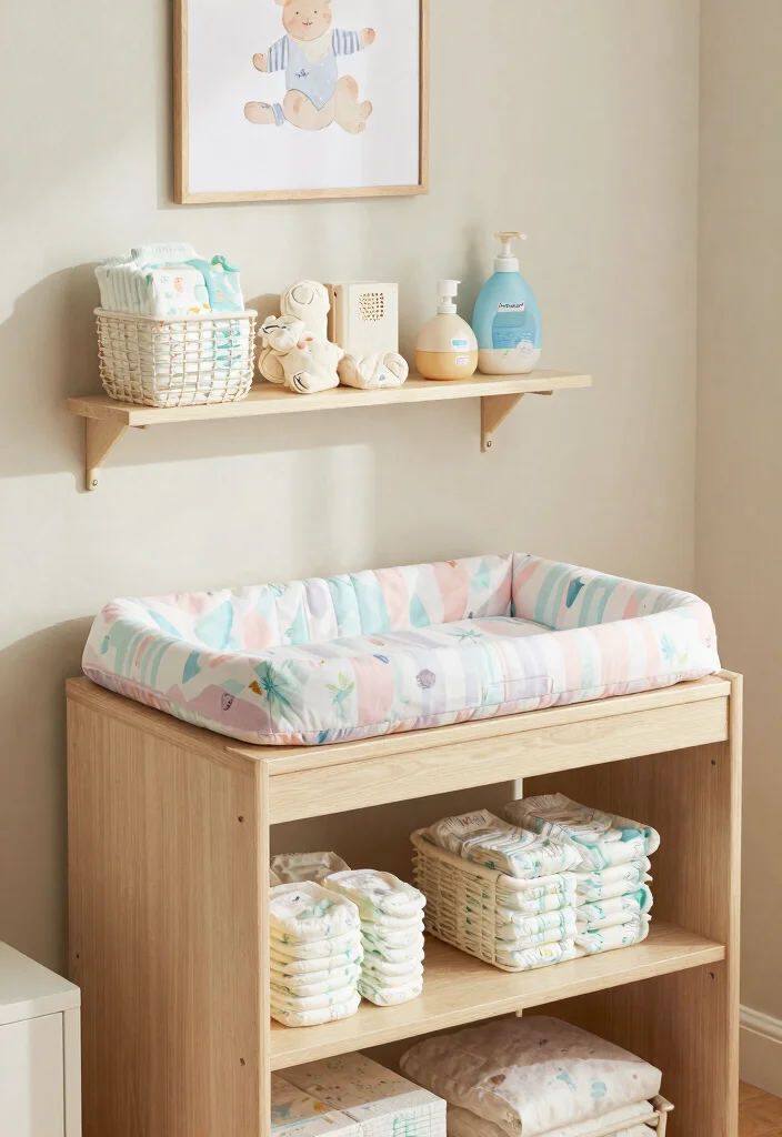 21 Stylish Baby Nursery Decor Ideas That'll Make You Want to Redecorate (Don’t Miss #5!) - 4. Functional Changing Station 1