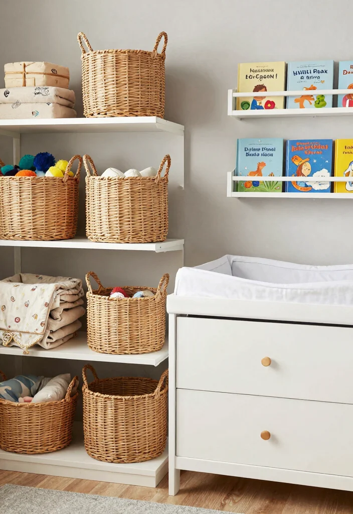 21 Stylish Baby Nursery Decor Ideas That'll Make You Want to Redecorate (Don’t Miss #5!) - 7. Stylish Storage Solutions 1