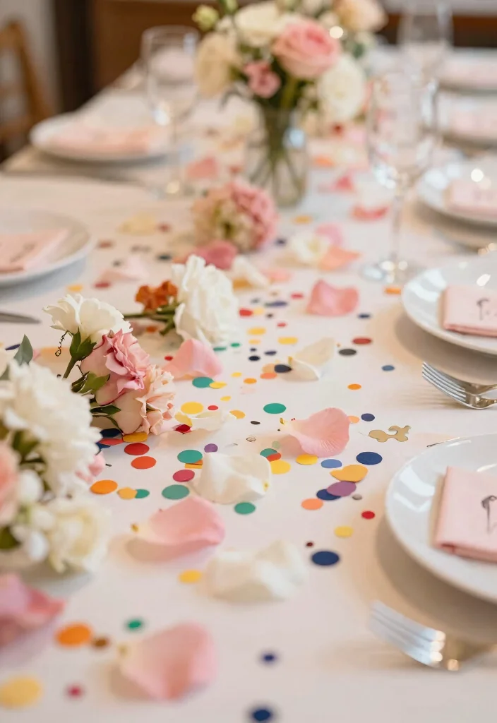 25 Affordable Baby Name Ceremony Decor Ideas That Look Luxurious! - 10. Playful Confetti and Petals 1