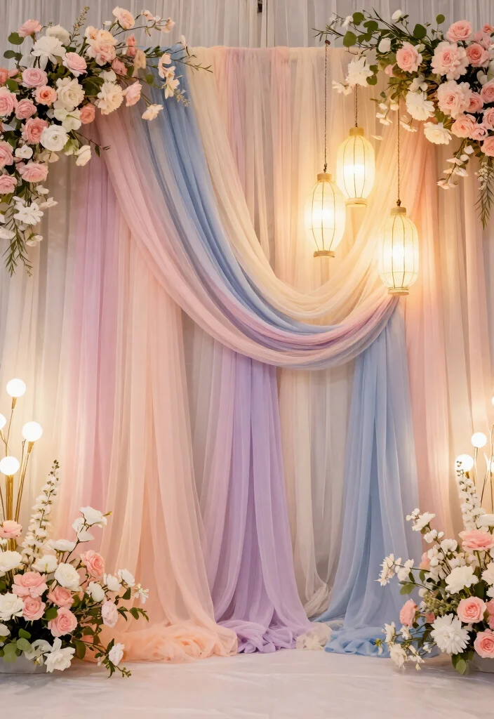 25 Affordable Baby Name Ceremony Decor Ideas That Look Luxurious! - 12. Dreamy Backdrops 1
