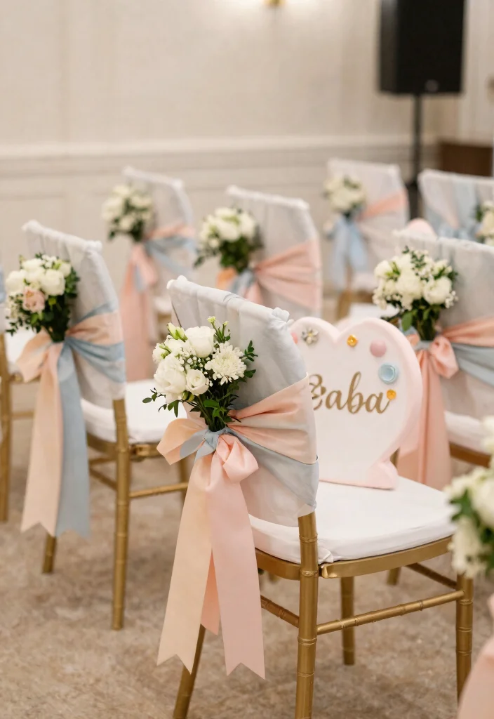 25 Affordable Baby Name Ceremony Decor Ideas That Look Luxurious! - 16. Whimsical Chair Decor 1