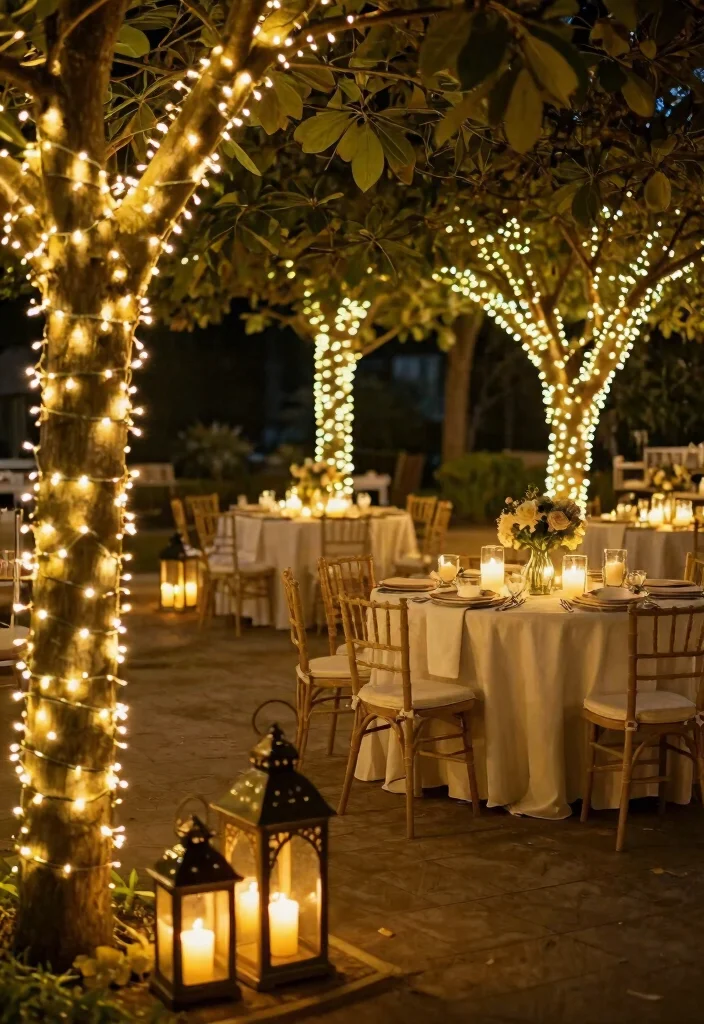 25 Affordable Baby Name Ceremony Decor Ideas That Look Luxurious! - 24. Warm Lighting Accents 1