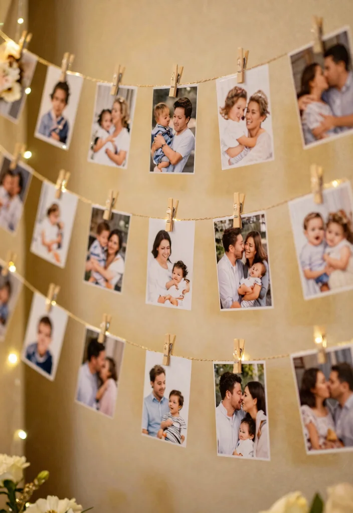 25 Affordable Baby Name Ceremony Decor Ideas That Look Luxurious! - 7. Personalized Photo Display 1